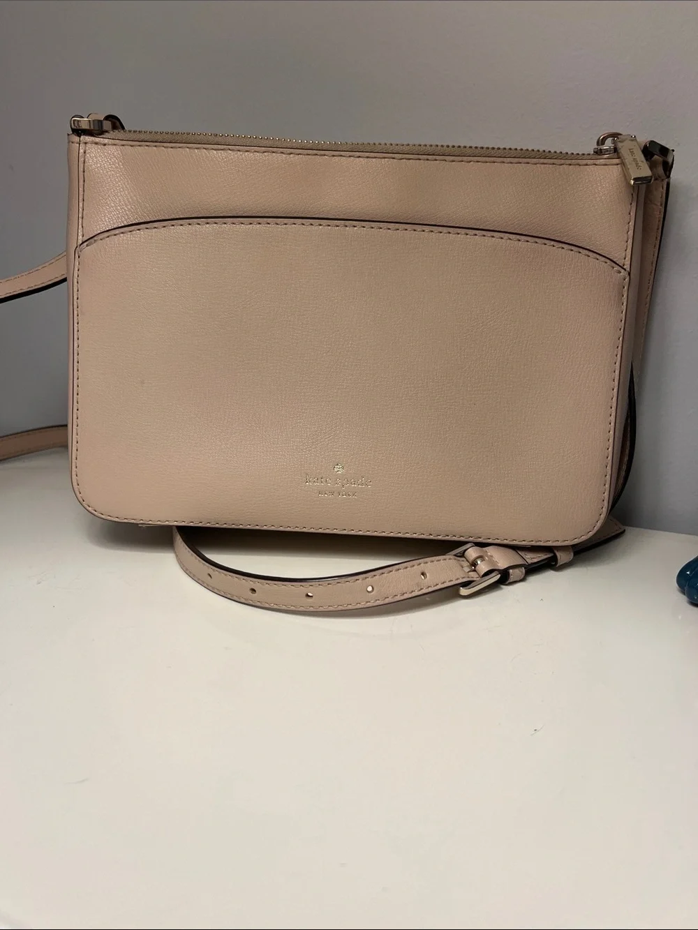 kate spade Pebbled Leather Crossbody in Light Blush